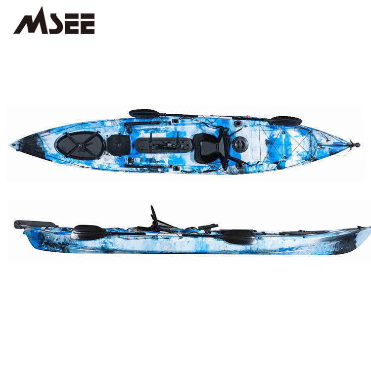 Kayak de pêche en eau douce de personne du logo 1 d'OEM avec la palette et l'aluminium Seat fournisseur